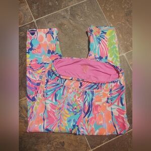 Lilly Pulitzer Luxletic High Rise Capri Crop Leggings Gumbo Limbo Print Medium